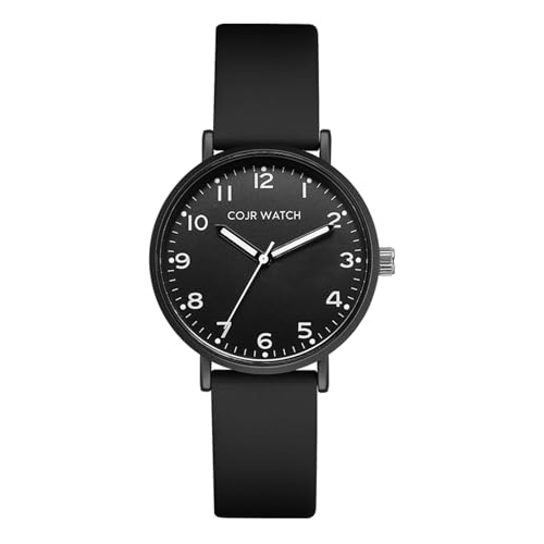 【試験用腕時計】受験 時計 秒針 音しない 腕時計 受験 アナログ シンプル かわいい おしゃれ 人気 3気圧防水 蓄光 見やすい メンズ レディース 受験生 高校生 中学生 男子 女子 ユニセックス (ブラック)